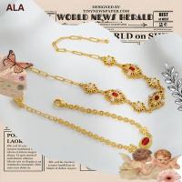 ราคา ALA เครื่องประดับ DIYร้านทองสไตล์เดียวกันทรายทองวิธีโบราณลูกไม้ดอกไม้สร้อยข้อมือ เฟิงซี ขายร้อนฝังสร้อยข้อมือมุกทับทิมเลียนแบบเครื่องประดับ (45016681672)