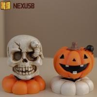 ราคา NEXUSBEAM Ghost Pumpkin Skull Figurine,เรซิ่นสไตล์โกธิคหมุนฟักทอง Ghost เครื่องประดับ,Wacky Spookyหมุนน่ารักฮาโลวีนรูปปั้นฟักทองตกแต่งบ้าน (47365927793)