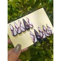 ราคา เล็บเจลสายฝอ เล็บเจลแท้100% เล็บสวยติดง่าย ลายหินอ่อน ไฮโซมาก แถวฟรี กาว+ตะไบ (8847187608)