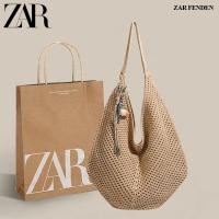 ราคา ZARA 优用☆ซาร่า เฟนเดน ฤดูร้อนเกาหลีขี้เกียจลมทอความจุขนาดใหญ่ไหล่ สิริ กระเป๋าชายหาดวันหยุดลม (54066102193)