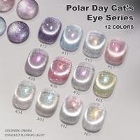 ราคา MORDDA สีเจลลูกแก้ว มี12สี (DD200-21) Polar Day Cat's eyes สีเจลทาเล็บ ฝาทอง 15ml - Janelle (26664886675)