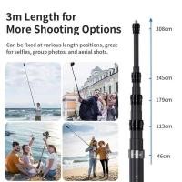 ราคา ❃ 3M คาร์บอนไฟเบอร์ X4/X3/Dji Action 5 Pro/Gopro13 Extended Edition Selfie Stick สําหรับ Insta3 (41307748458)