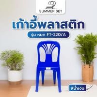 ราคา The Magnet SUMMER SETเก้าอี้พลาสติกพนักพิง รุ่น หยก FT-220/A สีน้ำเงิน (47905601458)