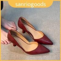 ราคา รองเท้าหุ้มส้นนิ้วเท้าสตรีคลาสสิกชี้พร้อมงานพื้นยาง สง่างาม สําหรับ (52465227939)