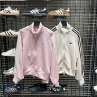 ราคา Adidas Originals ผู้หญิงs 2026 ฤดูใบไม้ผลิใหม่มาถึง Retro ถักสบายๆกีฬา Zip Track Jacket (53065462194)