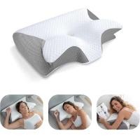 ราคา หมอนรองคอเมมโมรี่โฟม 1 ชิ้น, 2 ใน 1 Ergonomic Contour Orthopedic สําหรับอาการปวดคอ, หมอนรองรับคอนทัวร์, หมอนรองคอ (47054731532)