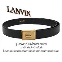 ราคา มือสองของแท้วินเทจหรูแบรนด์เนม เข็มขัดหัวทอง Lanvin Paris Made in Franceเข็มขัดแบรนด์เนมมือสองหนังแท้สีดำ (53016711621)