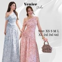 ราคา เดรสยาว ปาดไหล่ ผ้าชีฟองลายดอกไม้ LD285 ชุดออกงาน ชุดไปงานแต่งงาน ผ้าพิมพ์ลายดอกไม้มีสองสีสีชมพูและสีน้ำตาล ขนาด XS -4XL (54708967818)