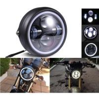 ราคา สีดํา LED รอบดัดแปลงไฟหน้า Chrome แหวนฝาครอบโคมไฟสําหรับ Honda GN125 CG125 CB400 CB500 Cafe Racer Custom (52808759698)