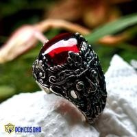 ราคา SUPER QUALITY RED GARNET RING BARONG BALI AGATE STONE (40677776614)