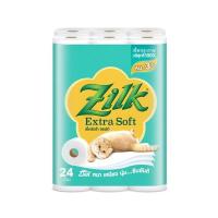 ราคา [สินค้าส่งด่วน] ซิลค์เอ๊กซ์ตร้าซอฟหนา 3ชั้น 24 ม้วน ZILK EXTRA SOFT 3 PLY 24 ROLLS (28294610119)