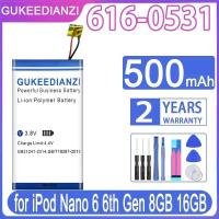 ราคา 500mAh สําหรับ Apple iPod Nano 6 6th Gen 8GB 16GB 616-0531 Mp3 แบตเตอรี่ประสิทธิภาพยาวนาน (43581685413)