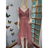 ราคา เดรสออกงานหน้าสั้นหลังยาวสีชมพูกะปิ (25887559292)