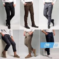 ราคา กางเกงสแล็ค ขากระบอกเล็กผ้ายืด มี 6 สี ดำ, กรม, กากี, เทาเข้ม, เทาอ่อน, น้ำตาล (8182415369)