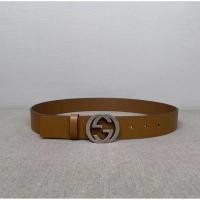 ราคา เข็มขัดหนัง Gucci Interlocking G Belt สีน้ำตาล หน้ากว้าง 4 cm. เข็มขัดของแท้100% (57511757360)