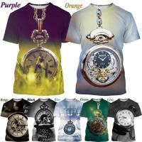 ราคา เสื้อยืดพิมพ์ลายนาฬิกาพกคลาสสิก แฟชั่นสำหรับผู้ชายและผู้หญิง ลายนาฬิกา เสื้อยืดเท่ๆ ลายกราฟิก เสื้อยืดผู้ชายลายนาฬิกากลไ (54665420973)