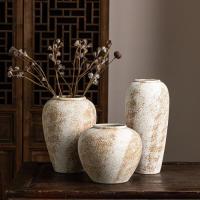 ราคา Jingdezhen สไตล์จีนใหม่ Wabi-Sabi สไตล์แจกันเซรามิคตกแต่ง mottled เก่าหยาบหม้อดิน Entrance ตู้ทีวีต (41932606384)