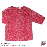 ราคา เสื้อแตงโม (SUIKA) - เสื้อผ้าป่านมัสลิน คอปาดกระดุมหลัง 3 เม็ด แขนสามส่วน (M.C3-096) (24860403980)