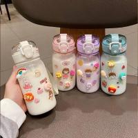 ราคา แก้วน้ำสำหรับเด็กแบบใส ขวดน้ำขนาด 350ML-480ML ขวดน้ำสำหรับพกพาสุดน่ารัก มาพร้อมหลอดดูดและสายสะพายพกพาง่าย (10033120206)