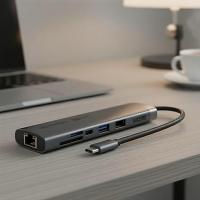 ราคา อะแดปเตอร์ที่ใช้งานได้ 8-in-1 แบบ USB Type-C จาก Vention: มาพร้อม HDMI 4K, VGA, ช่องอ่าน SD/TF การ์ดเมมโมรี่, พอร์ตอีเทอร์เน็ต Gigabit เหมาะสําหรับ Mac และ iPad (57758847865)
