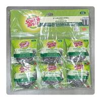 ราคา Scotch Brite สก๊อตช์ไบรต์ สก็อตไบรท์ ฝอยแสตนเลส ฝอยขัดหม้อ ขนาดจัมโบ้ 25 กรัม*6 ชิ้น (19522574467)