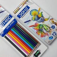ราคา ดินสอสี สีไม้ 12 สี สีสั้น / สียาว DOMS COLER PENCILS ฟรี! กบเหลา (จำนวน 1 กล่อง) (9186329728)