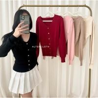 ราคา MERAH Alter.cloth - BIAN TOP | เสื้อแขนยาวผู้หญิง แขนยาว เกาหลีคอปกแฟชั่นเสื้อถักธรรมดา แม่ลาย สีดําสีขาวสีชมพูสีแดงไมโลพรีเมี่ยมถักวิจิตรถักนําเข้าขั้นพื้นฐานสบายๆเสื้อผ้าสตรีเค้กสบายๆสไตล์เก (402557
