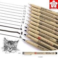 ราคา ปากกาตัดเส้นกันน้ำ Fineliner วาดการ์ตูน วาดภาพ วาดแบบ เขียนเส้น Graphic Pen หัว 005-3.0mm Brush (45110433950)