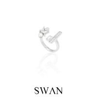 ราคา [ส่งด่วนฟรี]SWAN - Pave Bar Open Ring (white) แหวนเงินแท้ มุกแท้ มุกน้ำจืด ฝังเพชรคิวบิกเซอร์โคเนีย (9455141478)