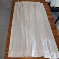 ราคา ขายถูก110*220ซม.ม่านจีบสีครีมอ่อนลายริ้วในตัวขายเป็นคู่ มือ2 สภาพสวย (40553141672)