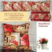 ราคา SABRINA RED BLUE ORANGE PREMIUM LUXURY SHABBY CHIC CHAIR CUSHION COVER (41155788980)