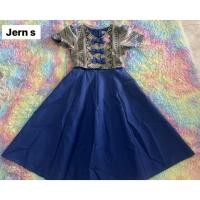 ราคา เดรสผ้าทออัดกาวซับในทั้งชุด ป้าย Jern สีครามโบว์ มือหนึ่ง (s) (43903497566)