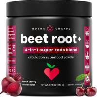ราคา NutraChamps Beet Root Powder Circulation Products, Superfood Powder Nitric Oxide with Beetroot Juice, Super Reds & Grape Seed Extract, อาหารเสริมไม่มีน้ําตาล - 8.74 ออนซ์ (41780243646)