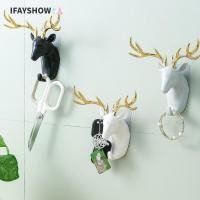ราคา IFAYSHOW กวางเขากวางตกแต่งตะขอ, ตะขอแขวนหัวกวาง ABS ติดผนัง, การติดตั้งไม่มีเครื่องหมายไม้แขวนกุญแจหมวกสัตว์ (49066285940)