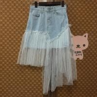 ราคา กระโปรงยีนส์สั้นแต่งชายผ้ามุ้ง sizeS (2101270562)