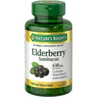 ราคา Nature's Bounty Sambucus Elderberry Herbal Supplement, Rapid Release Softgels, 630 mg per Serving, 120 Count (47612598166)