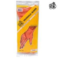 ราคา ถุงมือแม่บ้านสีส้ม ผลิตจากยางธรรมชาติ 100% size L (3 คู่) (2064271564)