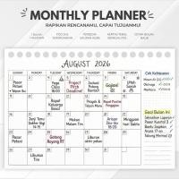 ราคา UNDATED MONTHLY PLANNER - A5 B5 Loose Leaf Calendar Planner MONTHLY Binder เนื้อหาสําหรับ Schedule, Agenda, Habit Tracker & To Do List (46465681675)