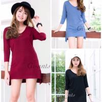 ราคา เสื้อยืดคอวี หน้าสั้นหลังยาว (781600260)