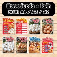 ราคา ป้ายฟิวเจอรบอร์ด ที่นี่ขายไข่ไก่ ไข่ไก่ ที่นี่ขายไข่เป็ด ไข่เยี่ยวม้า A4 A3 A2 (26592573736)