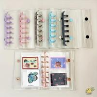 ราคา WXDX.TH ฝาครอบอัลบั้มรูป โปร่งใส|A7 Binder Cover, Candy Color Widening 6 หลุม Double Button Collectible Organizer (52667472257)
