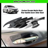 ราคา Honda City GM6 2014-2020 มือจับประตูชามคาร์บอน Chrome สีดํา Garnish Trim อุปกรณ์เสริม 2015 2016 2017 2018 2019 (50361788869)