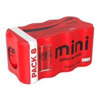 ราคา โค้ก ซีโร่ น้ำอัดลมสูตรไม่มีน้ำตาล Coke Zero Sugar 180ml. Pack8 (49809462389)