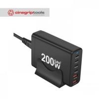 ราคา Cinegrip เครื่องมือ 200W GaN 4C2A GaN 200W Desktop Charger 6 พอร์ต USB-C และ USB-A อินพุต 110-240V 50/60Hz 1.2A ปลั๊กประเภท EU (56453985863)