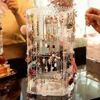 ราคา กล่องใส่ต่างหู ที่แขวนต่างหู ชั้นเก็บต่างหู แบบหมุนได้360องศา สามารถแขวนสร้อยคอ เก็บได้ทั้งต่างหูแบบแป้น และแบบห่วง (9965378365)
