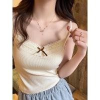 ราคา เสื้อกล้ามสายเดี่ยว เสื้อสายเดี่ยวแฟชั่น เสื้อกล้ามสายเดี่ยวฤดูใบไม้ผลิฤดูใบไม้ร่วงและฤดูหนาวลูกไม้คอวี (40883434638)