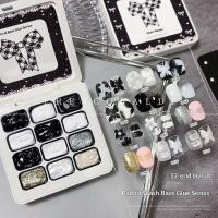 ราคา Hua Si Die Nail Art ใหม่ 12 ตารางเจลพื้นฐานปูนปลาสเตอร์ภาพวาดสีดําและสีขาว Basic Gel 12 สีเล็บบรรเทาภาพวาด (51951929464)