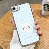 ราคา สําหรับ IPhone 8S Blue Wave Point Cat CHST การ์ตูนกรณีรอบ 4 มุม Anti-Fall ฝาครอบกันชนเคสโทรศัพท์ (47066494665)