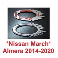 ราคา ครอบไฟแก้ม NISSAN MARCH ALMERA 2014 - 2020 ลายไฟ นิสสัน มาร์ช อัลเมร่า ชุบโครเมี่ยม ครอบไฟเลี้ยวข้าง ไฟแก้ม ทรงรี (18342774126)