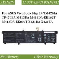 ราคา แบตเตอรี่42WH 11.55V สำหรับ ASUS VivoBook Flip 14 TM420IA TP470EA M413DA B31N1911 X421DA X421EA C31N1911 (25880415313)